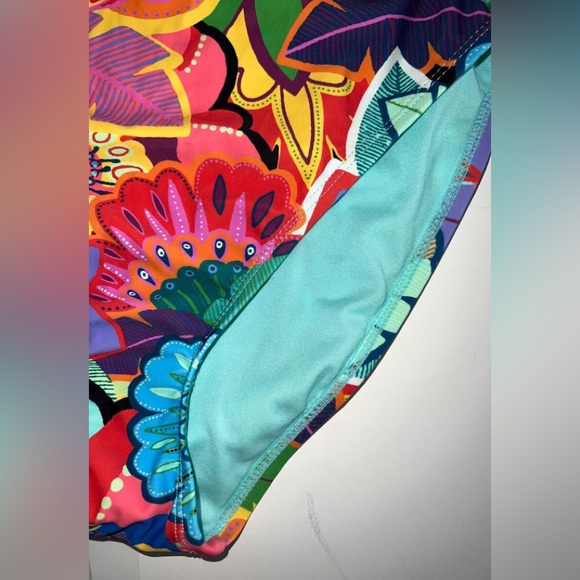 Bleu Rod Beattie Make It Pop off the shoulder Sz 6 ruffle swimsuit - Picture 4 of 5